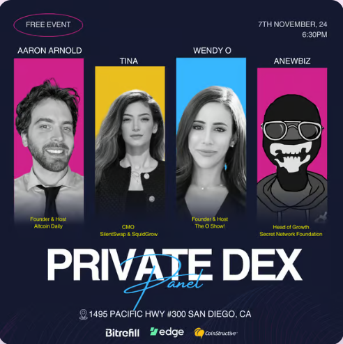 Private DEXs with WendyO and Squidgrow